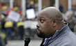 Tye Smith speaks at a patriotic “We The People” rally at Independence Mall, in Philadelphi...