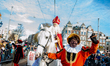 St. Nicholas, riding his horse Amerigo on November 18th 2018 in Amsterdam, Netherlands. Wi...