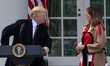 U.S. President Donald Trump, with First Lady Melania Trump by his side, pardons the Nation...