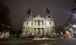Night images of the illuminated St Paul's Cathedral in London, England. St Paul church is...
