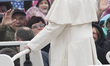 Pope Francis attends his weekly audience in St. Peter's Square on November 26, 2014 in Vat...