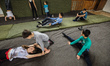 Training in children circus studio of Bishkek circus, Bishkek, Kyrgyzstan