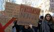 Highschool students and professors demonstrated together against French Ministry of Educat...