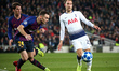 Thomas Vermaelen and Chistian Eriksen during the match between FC Barcelona and Tottenham...