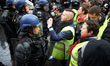 Yellow Vest try to argue with Gendarmes Mobiles (military). Act VI dubbed 'Revolt' of the...