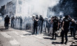Intervention of the police force this morning in Taksim square, in Istanbul, on June 11, 2...