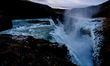 Arial view of the Gulfoss. The Gullfoss waterfall is seen in the canyon of the Hvita river...
