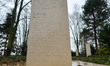 A view of the first stele at the Memorial to Fallen Reporters for the year 2018 with over...