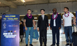 Fabio Cannavaro (L), Clarence Seedorf (2nd from R) and Hidetoshi Nakata (R) arrives at Suv...