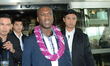 Clarence Seedorf arrives at Suvarnabhumi Airport in Samut Prakan, Thailand on December 3,...
