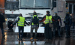 Yellow Vests try to prevent the police water cannon to advance. The Act 8 of the 'Yellow V...
