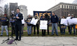 U.S. Rep. Brendan Boyle  (D-PA 2nd District) speaks during a non-partisan rally protesting...