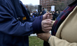 Furloughed federal workers, joined by elected officials, protest the federal government sh...