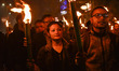 Several artists, Actors, singers of Assam with others taking out a Torch Light Rally in pr...