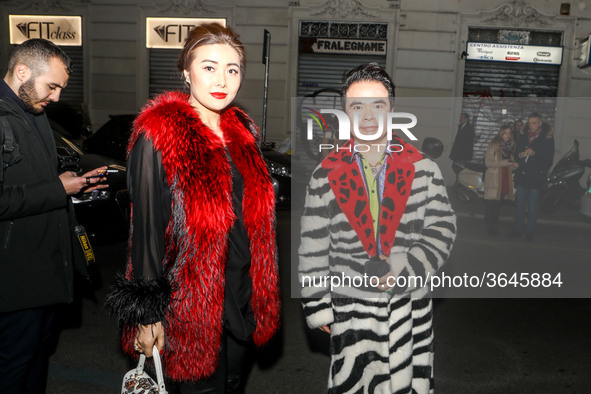 Street style during the Milano Fashion Week Man 2019, on 12 January 2019 