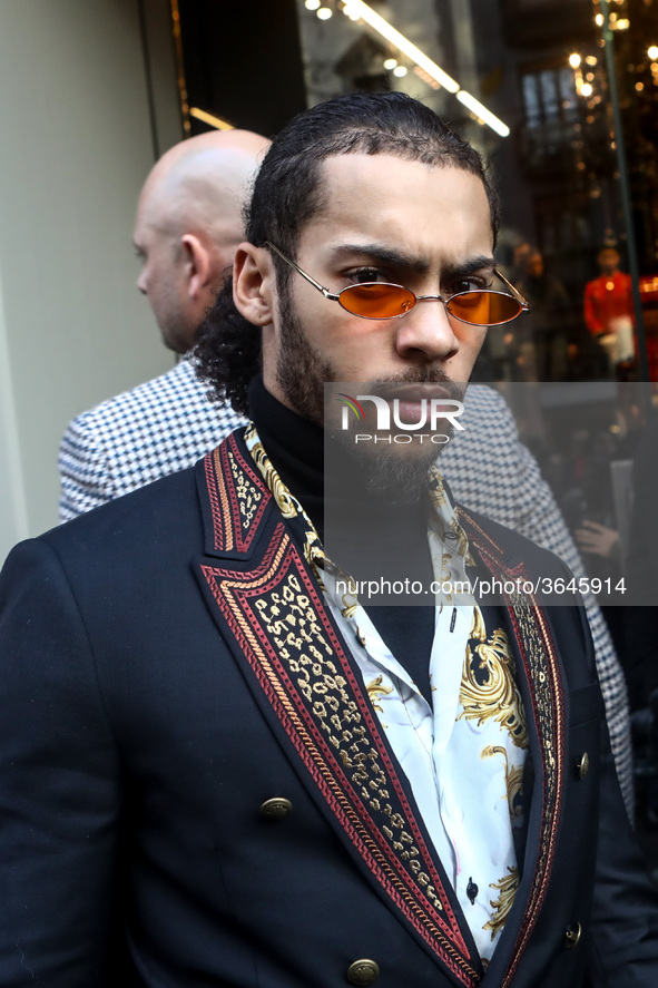 Street style during the Milano Fashion Week Man 2019, on 12 January 2019 