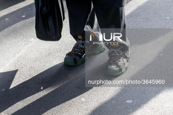Street style during the Milano Fashion Week Man 2019, on 12 January 2019 