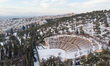 Snow covered Theatro Dasous  meaning Forest Theater in Seich Sou forest (meaning Sheikh's...