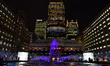 Lights installation are seen in the financial district of Canary Wharf as part of the WInt...