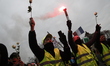 A group of people during an anti-government demonstration called by the Yellow Vest moveme...