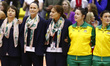 L-R Lisa Alexander Head Coach of Australia Diamonds, Megan Anderson, Julie Richardson, Pa...