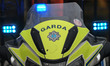 Garda Siochana logo seen on the Irish President Escort of Honour moto who arrived ahead of...