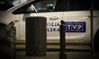 A car belonging to state run broadcaster TVP is seen in front of it's headquarters in Wars...