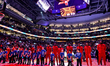  Toronto Raptors players during Canadian Anthem before  the Toronto Raptors vs Sacramento...