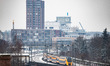 Trains in the snow. Snow in Eindhoven city on January 23, 2019 after the snowfall of 22 Ja...