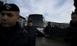 Italy, Rome: Migrants leave by bus Castelnuovo di Porto migrants center, some 10 kilometer...