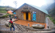 Mountain hut, refuge for trekkers and the porters who carried the materials for the new ca...