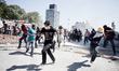 Intervention of the police force this afternoon in Taksim square. Police fired tear gas an...