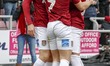  Northampton's Timi Elsnik celebrates after scoring for Northampton Town, to take the lead...
