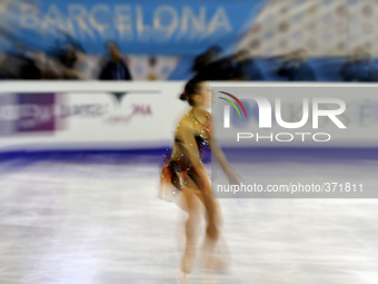 12 december-BARCELONA SPAIN: Miyu Nakashio  in the Junior ladies free skating in the SU Grand Prix in Barcelona, held at the Forum in Barcel...