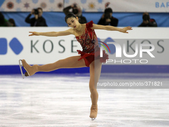 12 december-BARCELONA SPAIN: Yuka Nagai in the  junior ladies free skating ISU Grand Prix in Barcelona, held at the Forum in Barcelona on12...