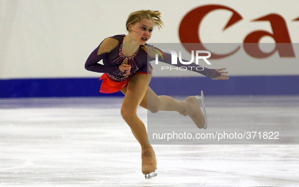 12 december-BARCELONA SPAIN: Serafima Sakhanovich in the junior ladies free skating ISU Grand Prix in Barcelona, held at the Forum in Barcel...