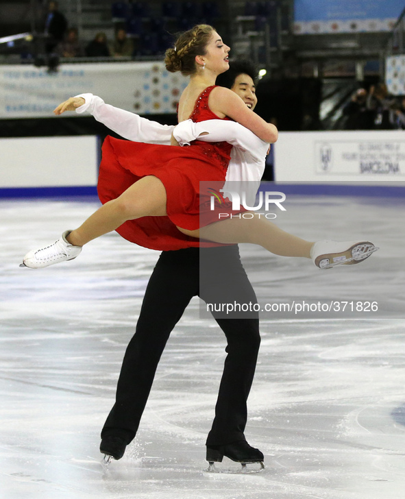 12 december-BARCELONA SPAIN: Madelaine Edwards and Zhao Kai Pang in the junior ice dance free dance ISU Grand Prix in Barcelona, held at the...
