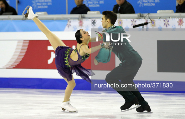 12 december-BARCELONA SPAIN: Betina Popova and Yuri Vlasenko in the junior ice dance free dance ISU Grand Prix in Barcelona, held at the For...