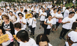 Pro-election campaigners gather at a "Respect My Vote" rally in Bangkok following prolonge...