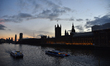 The Houses of Parliament are silohuetted as the sun sets, London on January 30, 2019. The...