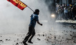 Clashes between police and protesters in Taksim Square. Police fired tear gas and water ca...