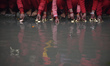 Nepalese Hindu Devotees lining to take holy water from Bagmati River at Pashupathnath Temp...
