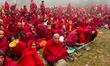The Annual Great Sakya Monlam Prayers led by His Holiness Sakya Trizin Rinpoche, Lumbini,...