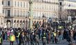 French yellow vests (Gilets jaunes) protesters gather on the Concorde Square (Place de la...