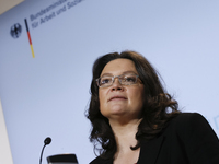 Press statement of the Labor Minister Nahles and Henning Voscherau "to order the Minimum Wage Commission" realized at the Federal Ministry o...