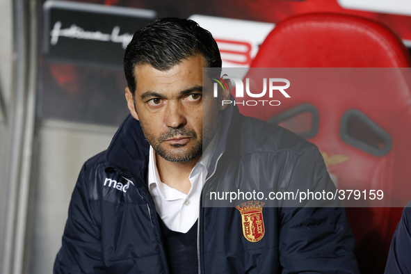 Braga's coach Sergio Conceicao during the Portuguese Cup football match between SL Benfica and SC Braga at Luz  Stadium in Lisbon on Decembe...