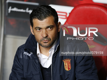 Braga's coach Sergio Conceicao during the Portuguese Cup football match between SL Benfica and SC Braga at Luz  Stadium in Lisbon on Decembe...