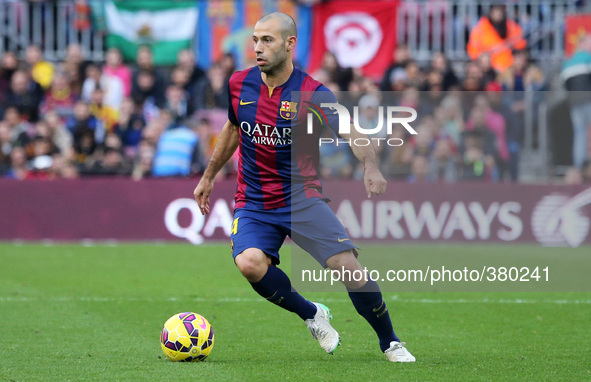 BARCELONA -20 de diciembre- SPAIN: Javier Mascherano in the match between FC Barcelona and Cordoba CF, for the week 16 of the spanish Liga B...
