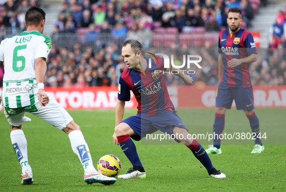 BARCELONA -20 de diciembre- SPAIN: Andres Iniesta in the match between FC Barcelona and Cordoba CF, for the week 16 of the spanish Liga BBVA...