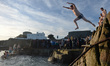 A scene from the annual Christmas Day swim, at the 40 Foot in, near Dun Laoghaire in Dubli...